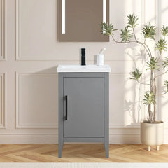 Vanity Art 20- Inch Single Sink Bathroom Vanity Cabinet with Ceramic Top - VA9020 - The Home Selection