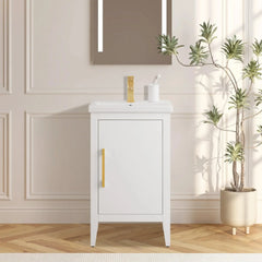Vanity Art 20- Inch Single Sink Bathroom Vanity Cabinet with Ceramic Top - VA9020 - The Home Selection