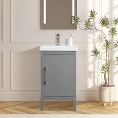 Vanity Art 20- Inch Single Sink Bathroom Vanity Cabinet with Ceramic Top - VA9020 - The Home Selection
