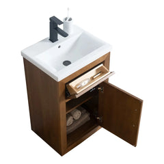 Vanity Art 20”Single Sink Bathroom Vanity in Tan with Ceramic Top in White - VA7020-T - The Home Selection
