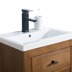 Vanity Art 20”Single Sink Bathroom Vanity in Tan with Ceramic Top in White - VA7020-T - The Home Selection