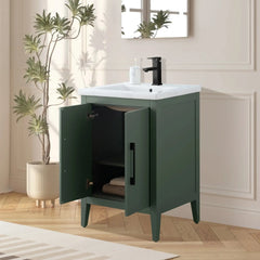 Vanity Art 24-Inch Single Sink Bathroom Vanity Cabinet with Ceramic Top - VA9024 - The Home Selection