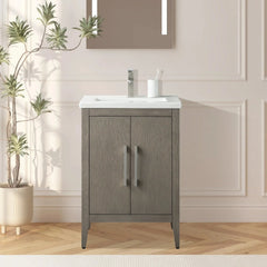 Vanity Art 24-Inch Single Sink Bathroom Vanity Cabinet with Ceramic Top - VA9024 - The Home Selection