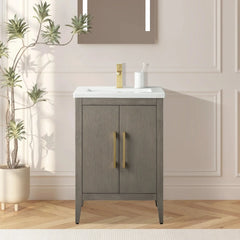 Vanity Art 24-Inch Single Sink Bathroom Vanity Cabinet with Ceramic Top - VA9024 - The Home Selection
