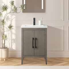 Vanity Art 24-Inch Single Sink Bathroom Vanity Cabinet with Ceramic Top - VA9024 - The Home Selection
