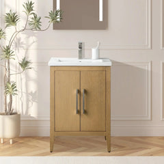 Vanity Art 24-Inch Single Sink Bathroom Vanity Cabinet with Ceramic Top - VA9024 - The Home Selection
