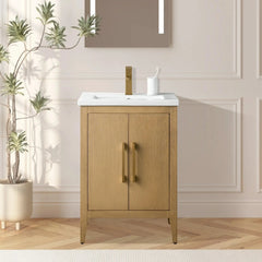 Vanity Art 24-Inch Single Sink Bathroom Vanity Cabinet with Ceramic Top - VA9024 - The Home Selection