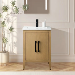 Vanity Art 24-Inch Single Sink Bathroom Vanity Cabinet with Ceramic Top - VA9024 - The Home Selection