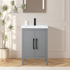 Vanity Art 24-Inch Single Sink Bathroom Vanity Cabinet with Ceramic Top - VA9024 - The Home Selection