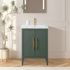 Vanity Art 24-Inch Single Sink Bathroom Vanity Cabinet with Ceramic Top - VA9024 - The Home Selection