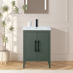 Vanity Art 24-Inch Single Sink Bathroom Vanity Cabinet with Ceramic Top - VA9024 - The Home Selection