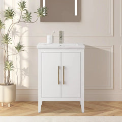 Vanity Art 24-Inch Single Sink Bathroom Vanity Cabinet with Ceramic Top - VA9024 - The Home Selection