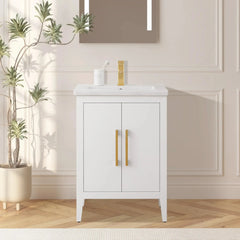 Vanity Art 24-Inch Single Sink Bathroom Vanity Cabinet with Ceramic Top - VA9024 - The Home Selection