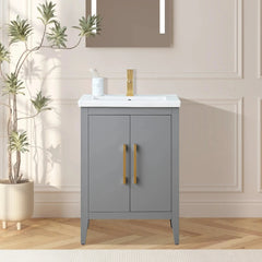 Vanity Art 24-Inch Single Sink Bathroom Vanity Cabinet with Ceramic Top - VA9024 - The Home Selection