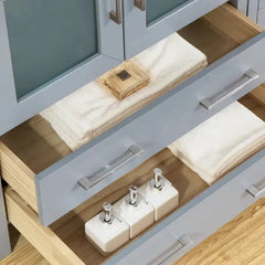 Vanity Art 30" Bathroom Vanity with Single Basin in White Engineered Marble Top and Mirror - VA3130 - The Home Selection
