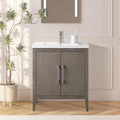 Vanity Art 30 Inch Single Sink Bathroom Vanity Cabinet with Ceramic Top - VA9030 - The Home Selection