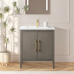 Vanity Art 30 Inch Single Sink Bathroom Vanity Cabinet with Ceramic Top - VA9030 - The Home Selection