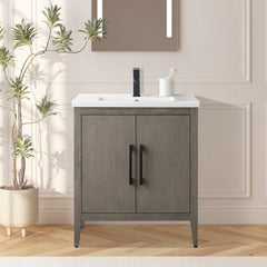 Vanity Art 30 Inch Single Sink Bathroom Vanity Cabinet with Ceramic Top - VA9030 - The Home Selection