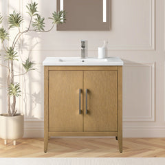 Vanity Art 30 Inch Single Sink Bathroom Vanity Cabinet with Ceramic Top - VA9030 - The Home Selection