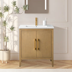 Vanity Art 30 Inch Single Sink Bathroom Vanity Cabinet with Ceramic Top - VA9030 - The Home Selection