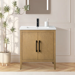 Vanity Art 30 Inch Single Sink Bathroom Vanity Cabinet with Ceramic Top - VA9030 - The Home Selection