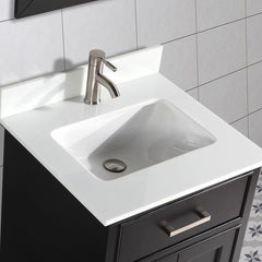 Vanity Art 30"Bath Vanity with Engineered Marble Top in White with Basin and Mirror - VA1030 - The Home Selection