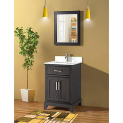 Vanity Art 30"Bath Vanity with Engineered Marble Top in White with Basin and Mirror - VA1030 - The Home Selection