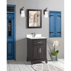 Vanity Art 30"Bath Vanity with Engineered Marble Top in White with Basin and Mirror - VA1030 - The Home Selection