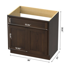 Vanity Art 36-Inch 2-Doors Bath Vanity Cabinet Only - VA4036 - The Home Selection