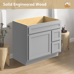 Vanity Art 36-Inch 2-Right Drawers Bath Vanity Cabinet Only - VA4036 - The Home Selection