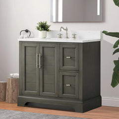 Vanity Art 36-Inch Bathroom Vanity with Engineered Marble Top - VA5036 - The Home Selection