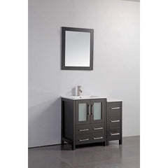 Vanity Art 36" Single Basin Bathroom Vanity with Top in White Ceramic and Mirror - VA3024-36 - The Home Selection