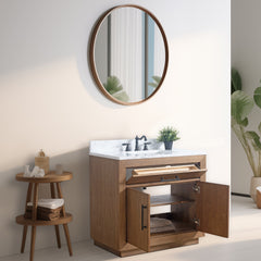 Vanity Art 36” Single Sink Bathroom Vanity in Tan - VA7036-T-ET - The Home Selection