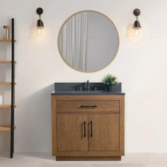 Vanity Art 36” Single Sink Bathroom Vanity in Tan with Black Limestone Top - VA7036-T-BT - The Home Selection