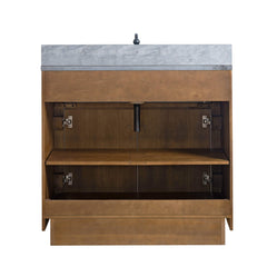 Vanity Art 36” Single Sink Bathroom Vanity in Tan with Black Limestone Top - VA7036-T-BT - The Home Selection
