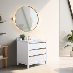Vanity Art 36” Single Sink Bathroom Vanity with Engineered Marble Top - VA8036 - The Home Selection