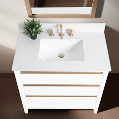 Vanity Art 36” Single Sink Bathroom Vanity with Engineered Marble Top - VA8036 - The Home Selection