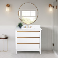 Vanity Art 36” Single Sink Bathroom Vanity with Engineered Marble Top - VA8036 - The Home Selection