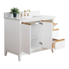 Vanity Art 42-Inch Single Sink Bathroom Vanity with Engineered Marble Top - VA8042 - The Home Selection