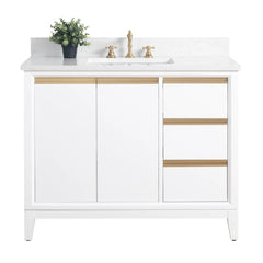 Vanity Art 42-Inch Single Sink Bathroom Vanity with Engineered Marble Top - VA8042 - The Home Selection