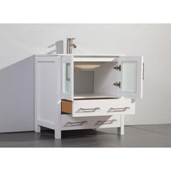 Vanity Art 42-Single Sink Bath Vanity with White Ceramic Top and Mirror - VA3030-42 - The Home Selection
