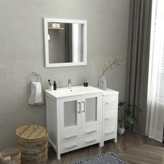 Vanity Art 42-Single Sink Bath Vanity with White Ceramic Top and Mirror - VA3030-42 - The Home Selection