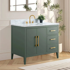 Vanity Art 42'' Single Sink Bathroom Vanity Cabinet with Engineered Marble Top - VA9042 - The Home Selection