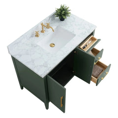 Vanity Art 42'' Single Sink Bathroom Vanity Cabinet with Engineered Marble Top - VA9042 - The Home Selection