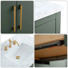 Vanity Art 42'' Single Sink Bathroom Vanity Cabinet with Engineered Marble Top - VA9042 - The Home Selection