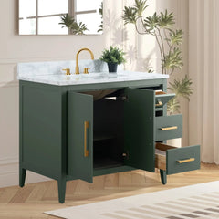 Vanity Art 42'' Single Sink Bathroom Vanity Cabinet with Engineered Marble Top - VA9042 - The Home Selection
