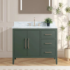 Vanity Art 42'' Single Sink Bathroom Vanity Cabinet with Engineered Marble Top - VA9042 - The Home Selection