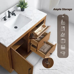 Vanity Art 42"Single Sink Bathroom Vanity in Tan - VA7042-T - The Home Selection