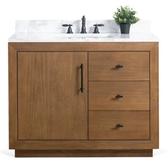 Vanity Art 42"Single Sink Bathroom Vanity in Tan - VA7042-T - The Home Selection