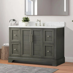 Vanity Art 48-Inch Bathroom Vanity with Engineered Marble Countertop & Backsplash - VA5048 - The Home Selection